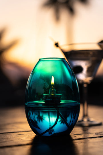 Lámpara de Aceite Natural - Leo Luz Color Azul Marino