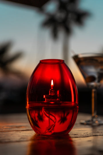 Lámpara de Aceite Natural - Leo Luz Color Rojo