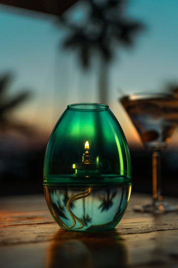 Lámpara de Aceite Natural - Leo Luz Color Turquesa