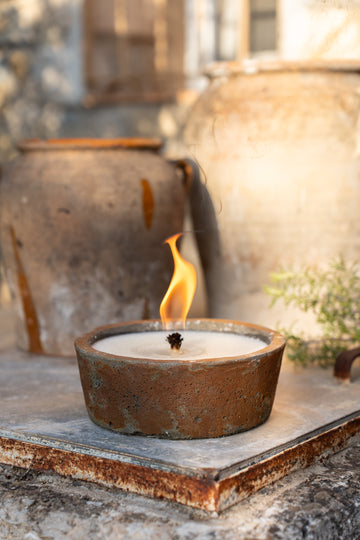 Vela de citronela en cuenco de cemento Rustico